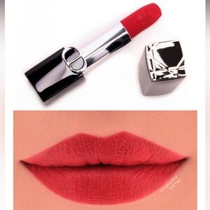 Dior Rouge Dior 999 Satin Refillable Lipstick Universally Flattering Red $49 NWT
